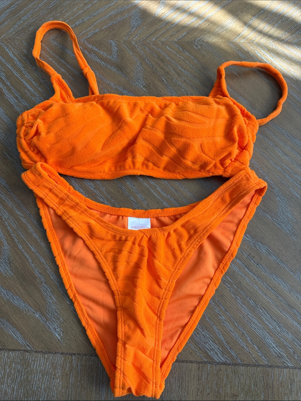 Xhilaration Orange Textured Two-Piece Bikini